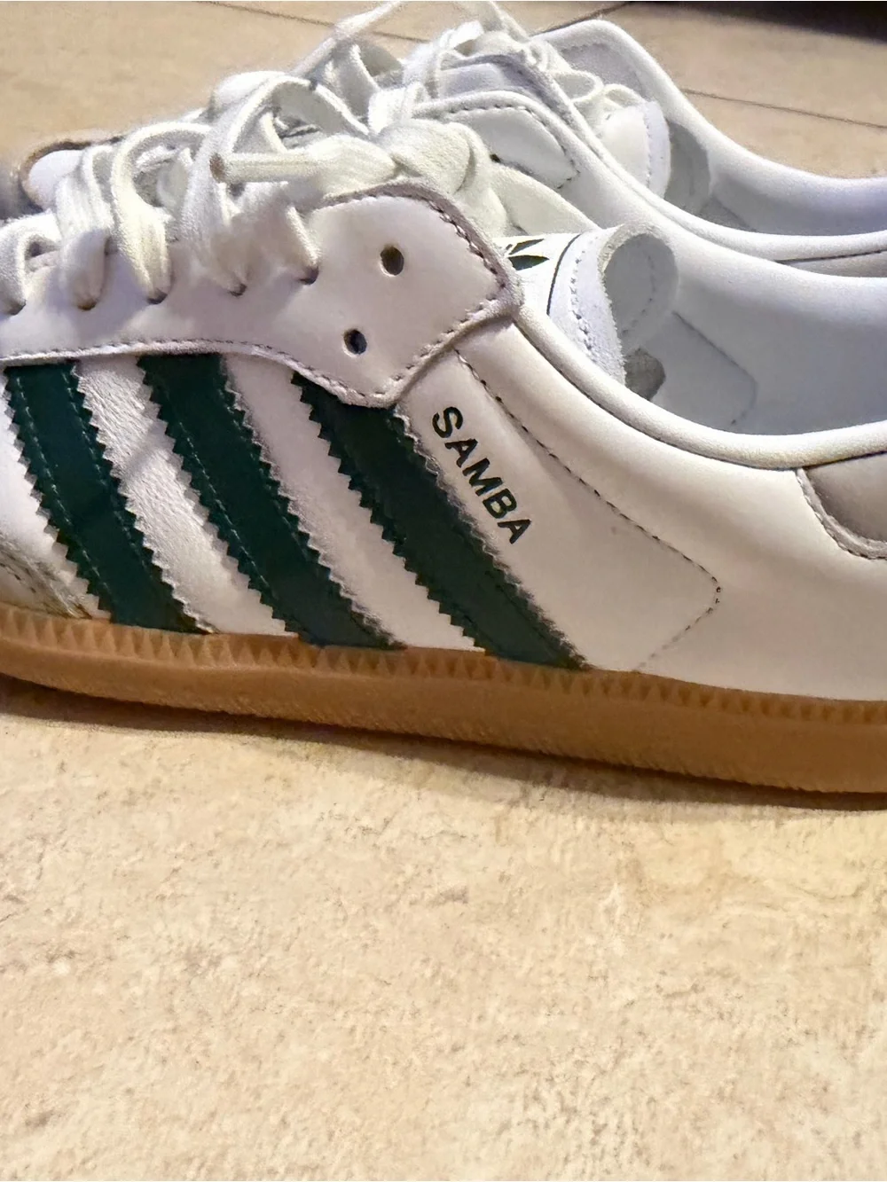 adidas White Leather Sneakers with Light Gray Accents - Picture 5 of 9
